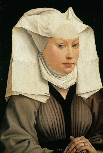 Retrato de una mujer con un gorro alado de Rogier van der Weyden